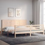 vidaXL Cadre de lit avec tête de lit 200x200 cm bois massif