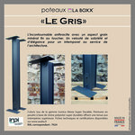 "LE GRIS"  poteau universel pour boîte aux lettres. Glissières pour lames décoratives Décolame