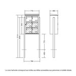 Bloc collectif leabox.com  2x3  grade 3  simple face  Extérieur  fixation sur pieds à sceller  Vert mai RAL 6017 finition brillante