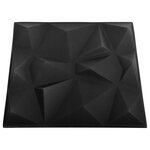 vidaXL Panneaux muraux 3D 48 Pièces 50x50 cm Noir diamant 12 m²
