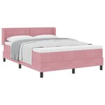 Lit box spring vidaXL avec matelas Rose 140x200 cm Velours