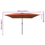 Parasol de jardin carré vidaXL 295x245 cm Terracotta