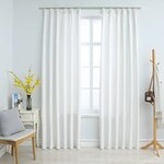 vidaXL Rideaux occultants avec crochets 2 Pièces Blanc cassé 140x245 cm