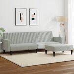 vidaXL Ensemble de canapés 2 Pièces gris clair velours