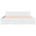 vidaXL Cadre de lit avec tiroirs blanc 150x200 cm bois d'ingénierie