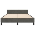 vidaXL Cadre de lit avec tête de lit gris foncé 120x190 cm velours