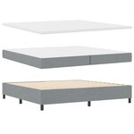 Lit à ressort vidaXL avec matelas - Gris clair  200x200 cm  Tissu