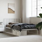 vidaXL Cadre de lit métal avec tête de lit blanc 100x190 cm
