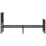 vidaXL Cadre de lit en métal sans matelas chêne fumé 140x200 cm