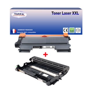 Kit Tambour+Toner compatible avec Brother TN2220, TN2010, DR2200 pour Brother MFC7360, MFC7360N - T3AZUR
