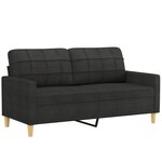 vidaXL Ensemble de canapés 2 Pièces avec coussins Noir Tissu