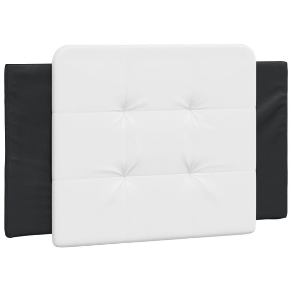 vidaXL Coussin de tête de lit noir et blanc 80 cm similicuir