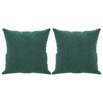 vidaXL Canapé 3 places avec oreillers vert foncé 180 cm velours