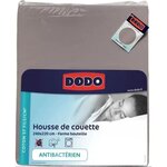 Housse de couette - 240 x 220 cm - Coton - Antibactérien - Taupe