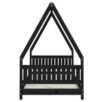 vidaXL Cadre de lit pour enfants noir 90x200 cm bois de pin massif