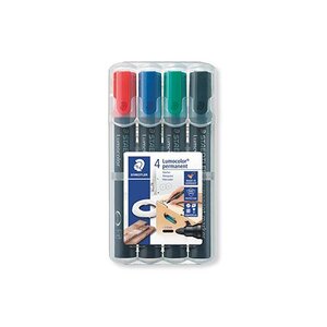 Etui de 4 marqueurs permanent lumocolor 352 pointe ogive 2 mm assortis staedtler