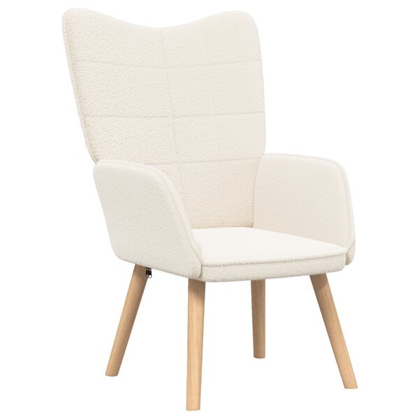 Fauteuil relaxant vidaXL en tissu crémeux imitation laine bouclée