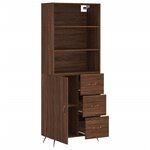 vidaXL Buffet haut Chêne marron 69 5x34x180 cm Bois d'ingénierie