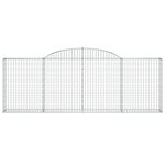 vidaXL Paniers à gabions arqués 2 Pièces 300x30x100/120 cm fer galvanisé