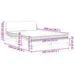 vidaXL Lit avec matelas noir 140x200 cm similicuir