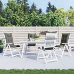 vidaXL Coussins de chaise à dossier haut lot de 4 gris foncé mélangé