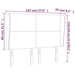 vidaXL Tête de lit avec oreilles Noir 147x23x118/128 cm Similicuir