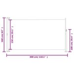 vidaXL Auvent latéral rétractable de patio 160 x 300 cm Marron
