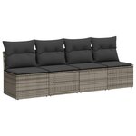 vidaXL Salon de jardin 11 Pièces avec coussins gris résine tressée