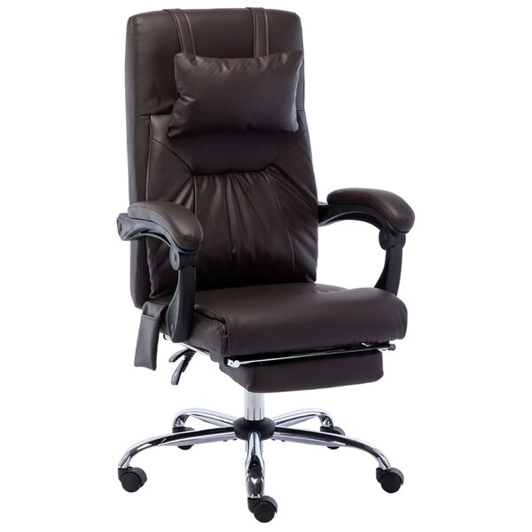 Chaise fauteuil siège de bureau informatique étude de massage similicuir brun 02_0024014