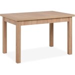 Table à manger extensible LONGFORD - 6 à 10 personnes - Mélaminé chêne - 120-200 x 76 x 80 cm