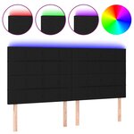 vidaXL Tête de lit à LED Noir 160x5x118/128 cm Tissu