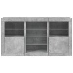 vidaXL Buffet avec lumières LED gris béton 123x37x67 cm