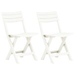 vidaXL Chaises de jardin pliables 2 Pièces Plastique Blanc