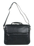 Sac ordinateur Affaire en cuir - 16 pouces - KATANA - 2 compartiments - L41.5 x H31.5 x P12.0 cm - KA004 - Noir