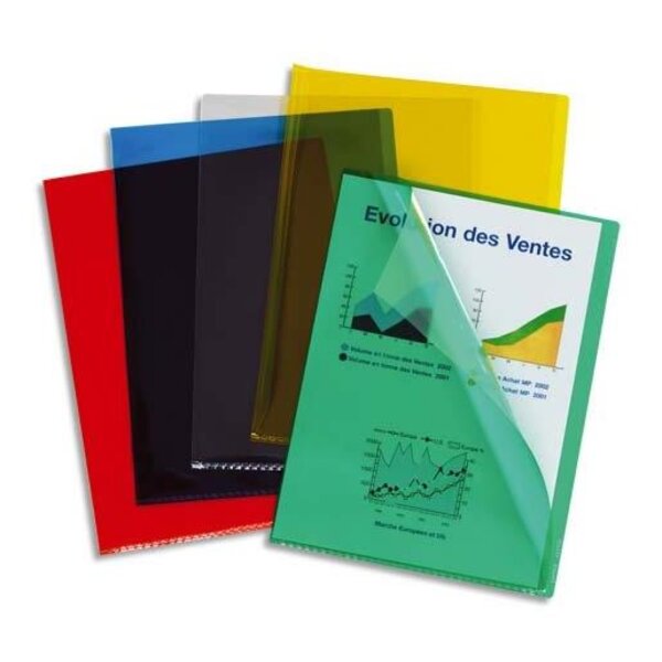 Boite de 100 pochettes coins en pvc 20/100e incolore ESSELTE