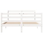 vidaXL Cadre de lit avec tête de lit blanc 150x200 cm bois pin massif