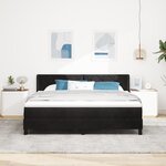 Lit Box Spring vidaXL avec Matelas Noir 180x200 cm Velours
