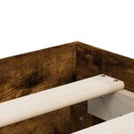 vidaXL Cadre de lit et tiroirs chêne fumé 140x190 cm bois d'ingénierie