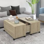 vidaXL Table basse chêne sonoma 75x75x38 cm bois d'ingénierie