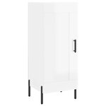 vidaXL Buffet haut Blanc brillant 34 5x34x180 cm Bois d'ingénierie