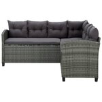 vidaXL Salon de jardin 6 Pièces avec coussins résine tressée gris