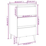 vidaXL Table de chevet avec pieds en métal blanc 40x35x69 cm