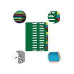 Trieur Harmonika® À Fenêtres Avec Élastiques Véritable Carte Lustrée 24 Compartiments - Vert - X 4 - Exacompta