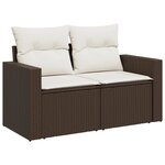 vidaXL Salon de jardin 8 Pièces avec coussins marron résine tressée