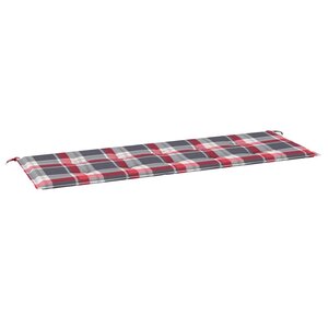 vidaXL Coussin de banc de jardin motif à carreaux rouges 150x50x4 cm