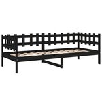 vidaXL Lit de jour Noir 90x190 cm Bois de pin massif