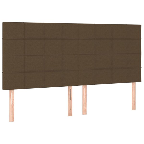 vidaXL Têtes de lit 4 Pièces Marron Foncé 80x5x78/88 cm Tissu