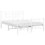 vidaXL Cadre de lit métal avec tête de lit/pied de lit blanc 140x200cm