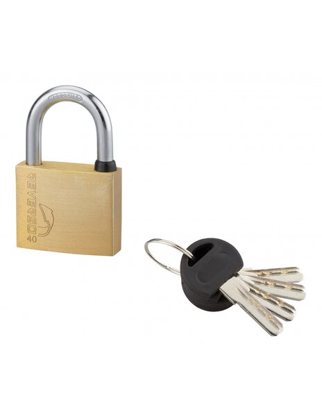 THIRARD - Cadenas à clé Reverso  laiton  extérieur  anse acier  40mm  4 clés