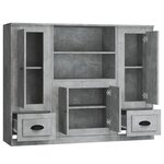 vidaXL Buffets 3 Pièces gris béton bois d'ingénierie